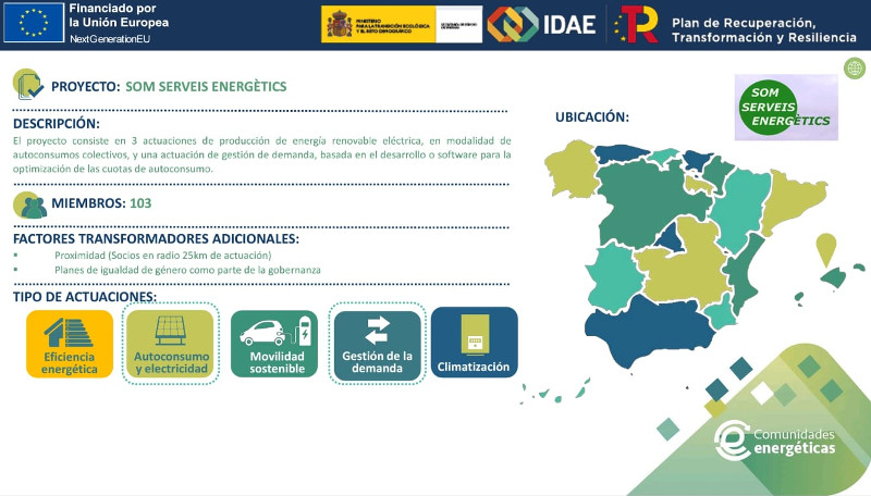 Reconeixement i ajut econòmic de l’IDAE a Som Serveis Energètics